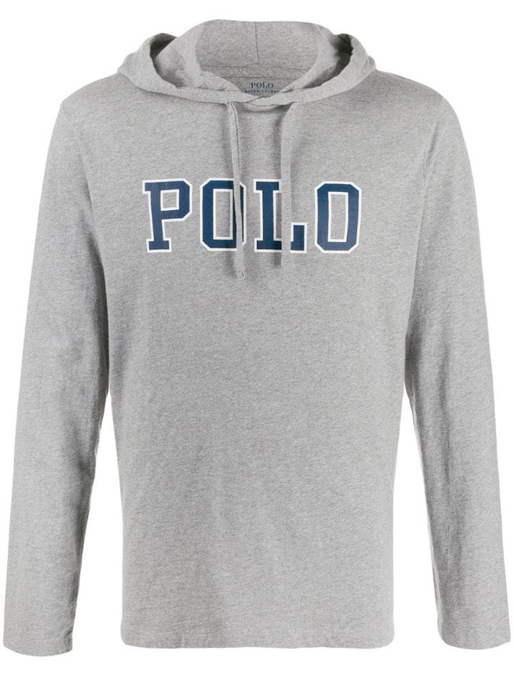 Polo Ralph Lauren Logo Print Hoodie - Grey