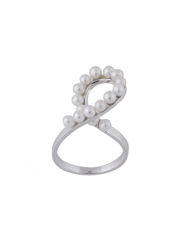 Mehem Pearl Loop Ring - Metallic