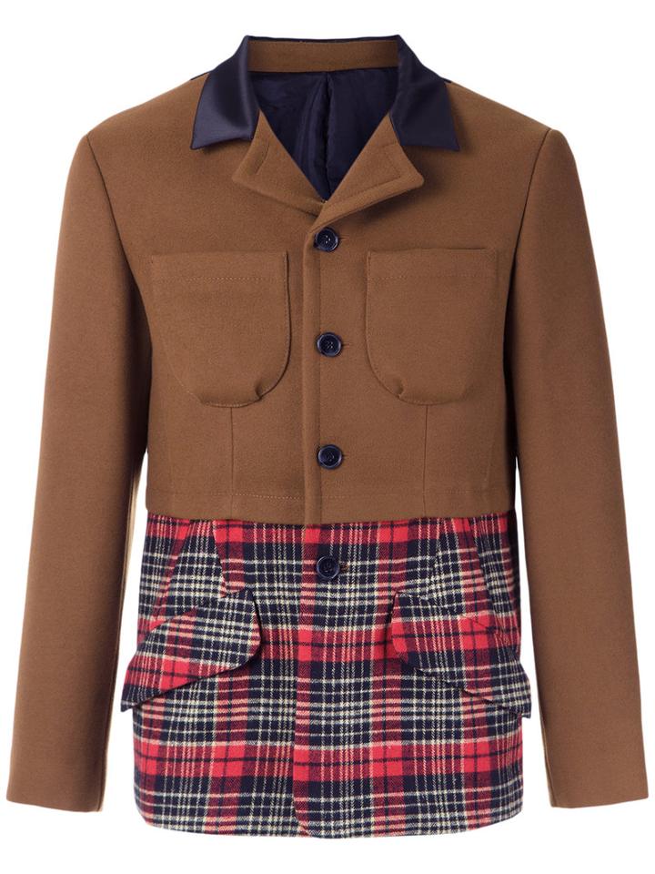 À La Garçonne - Panelled Jacket - Men - Wool - 48, Brown, Wool
