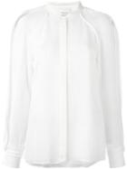 3.1 Phillip Lim Band Collar Shirt, Women's, Size: 2, White, Silk