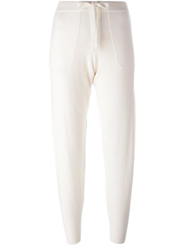 Allude Tapered Track Pants, Women's, Size: Small, White, Cashmere/virgin Wool