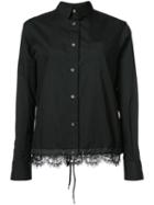 Sacai - Lace Hem Shirt - Women - Cotton/polyester - 3, Black, Cotton/polyester