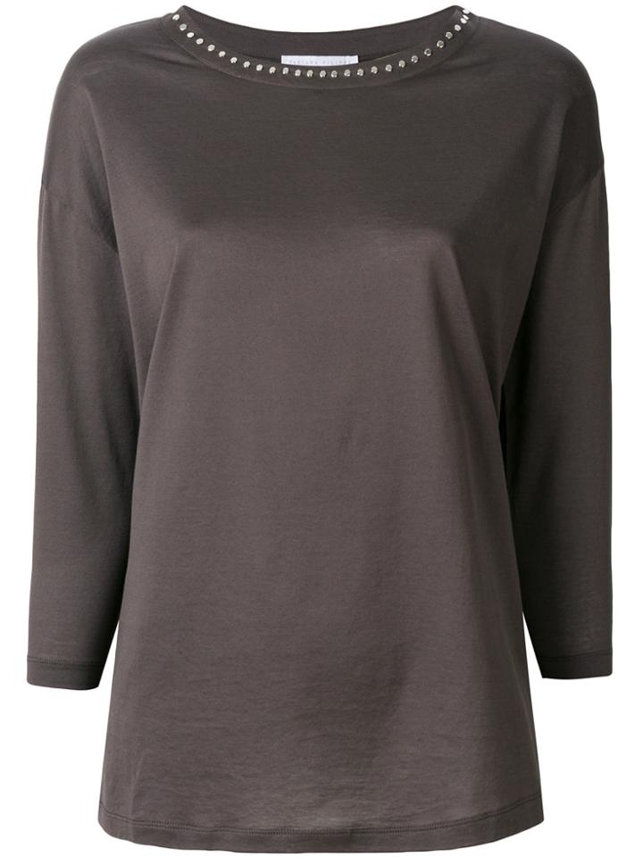 Fabiana Filippi Studded Neck Blouse - Brown