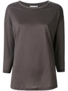 Fabiana Filippi Studded Neck Blouse - Brown