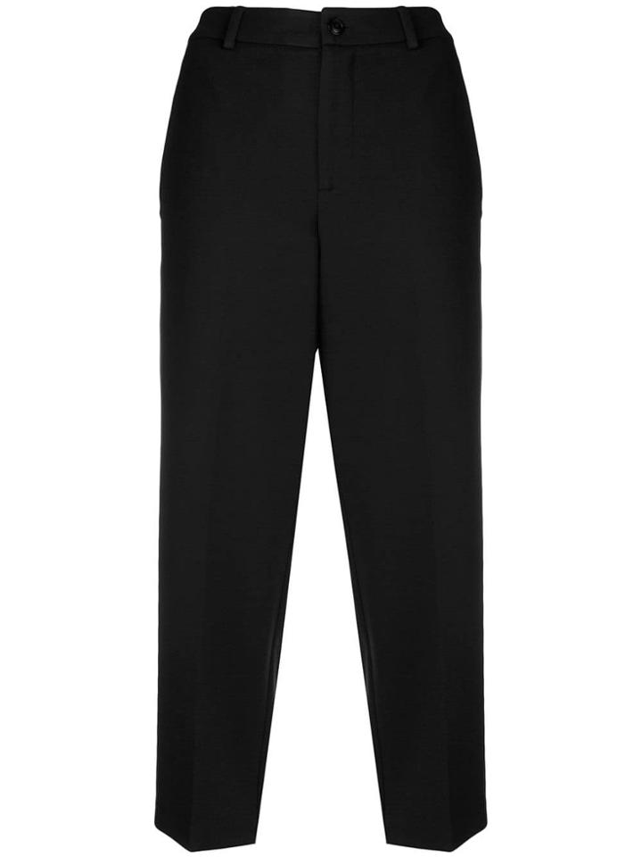 Twin-set High-waisted Crop Trousers - Black