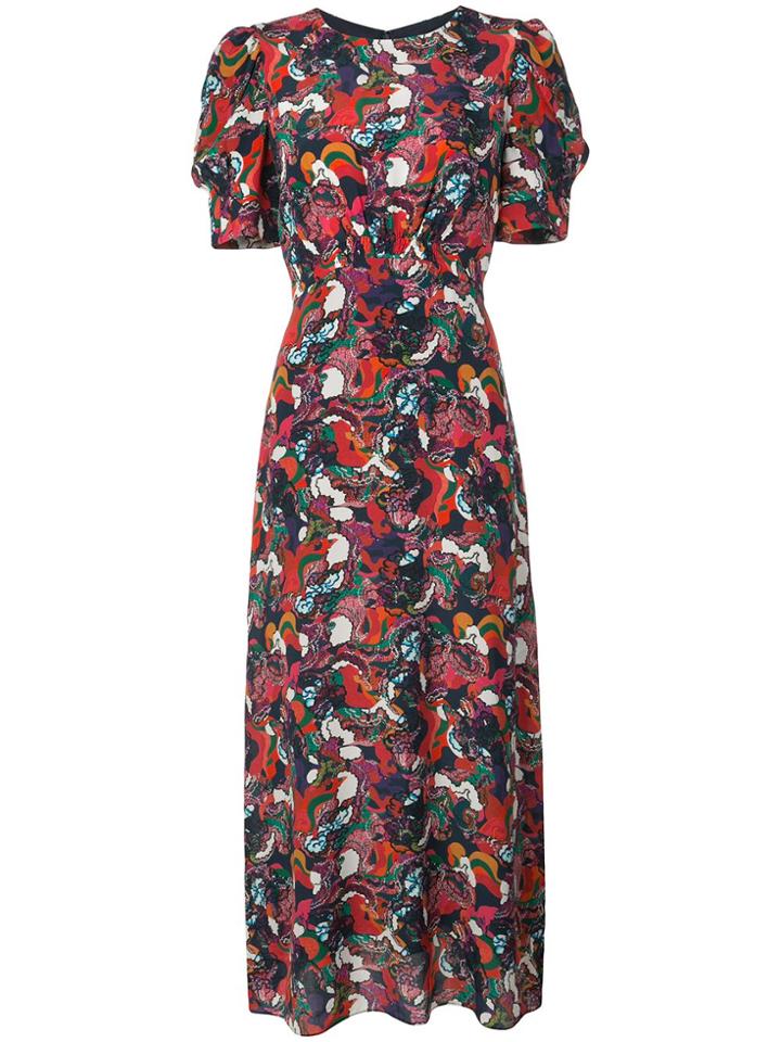 Saloni Bianca Midi Dress - Red