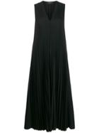 Joseph V-neck Pleated Dress - Black