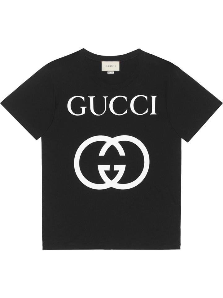 Gucci Oversize T-shirt With Interlocking G - Black