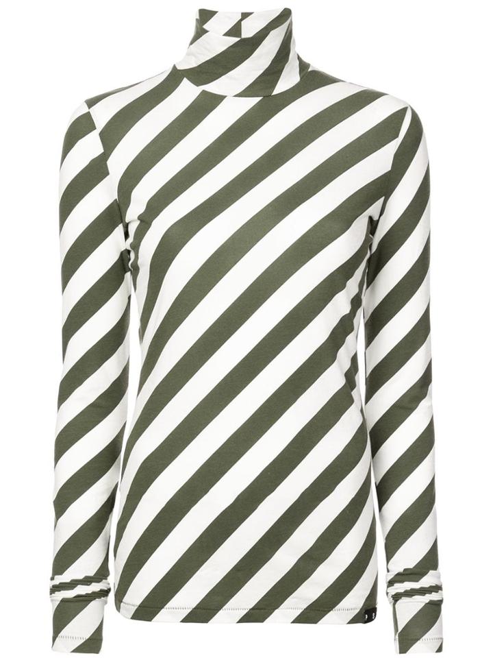 Proenza Schouler Pswl Diagonal Stripe Turtleneck - White