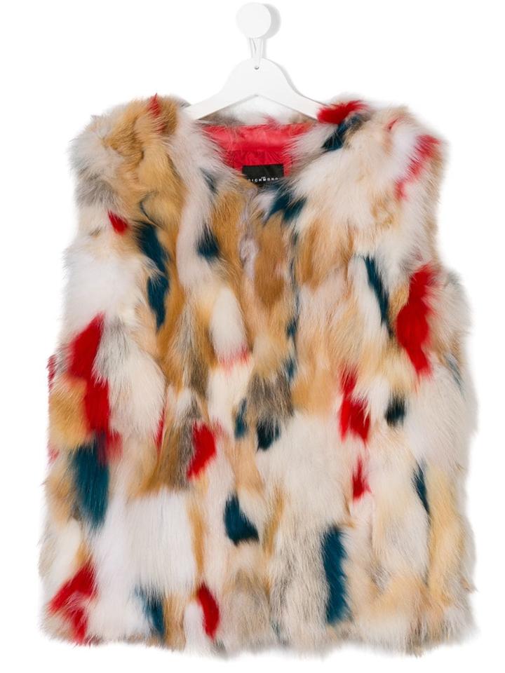 John Richmond Kids Teen Fox Fur Gilet - Nude & Neutrals