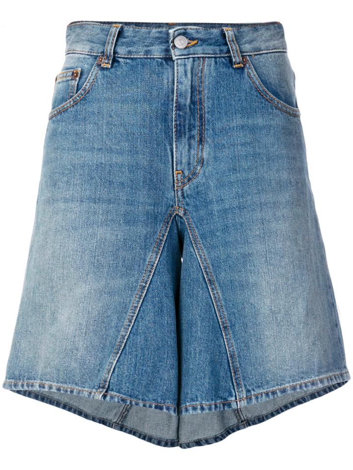 Mm6 Maison Margiela High-waisted Denim Shorts - Blue