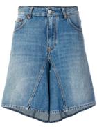 Mm6 Maison Margiela High-waisted Denim Shorts - Blue