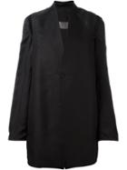 Rick Owens Cut-out Shoulder Coat, Women's, Size: 42, Black, Silk/cupro/viscose