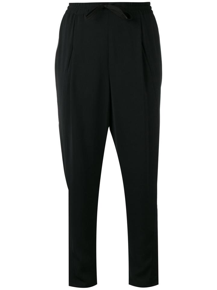 Sonia By Sonia Rykiel - Drawstring Cropped Trousers - Women - Polyester - 36, Black, Polyester