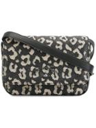 Vivienne Westwood Anglomania Leopard Print Crossbody Bag, Women's, Black, Calf Leather/straw