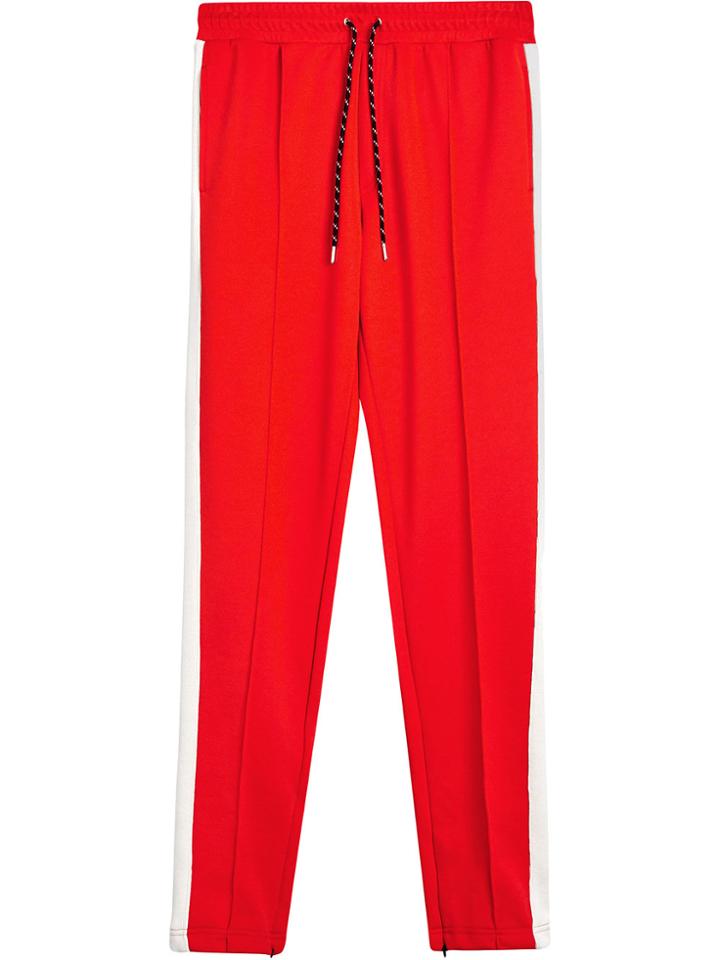 Burberry Sport Stripe Cotton Blend Drawcord Trousers - Red