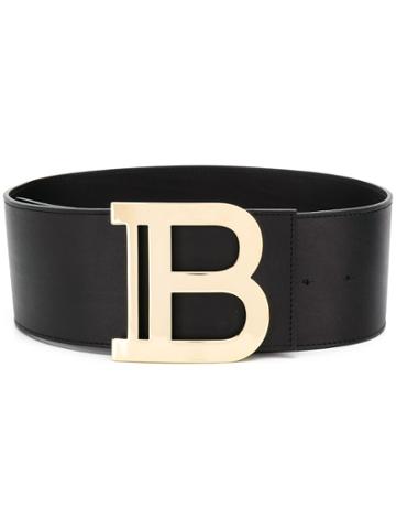 Balmain Monogram Buckle B-belt - Black