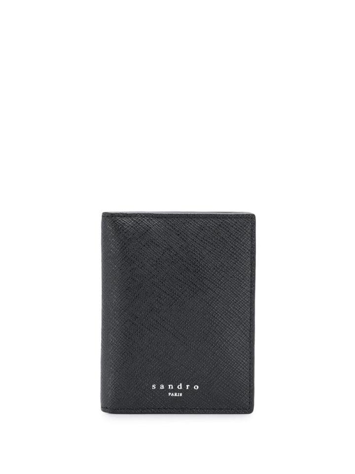 Sandro Paris Engraved Logo Wallet - Black