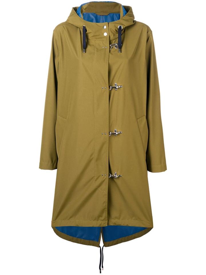 Fay Hooded Midi Coat - Green