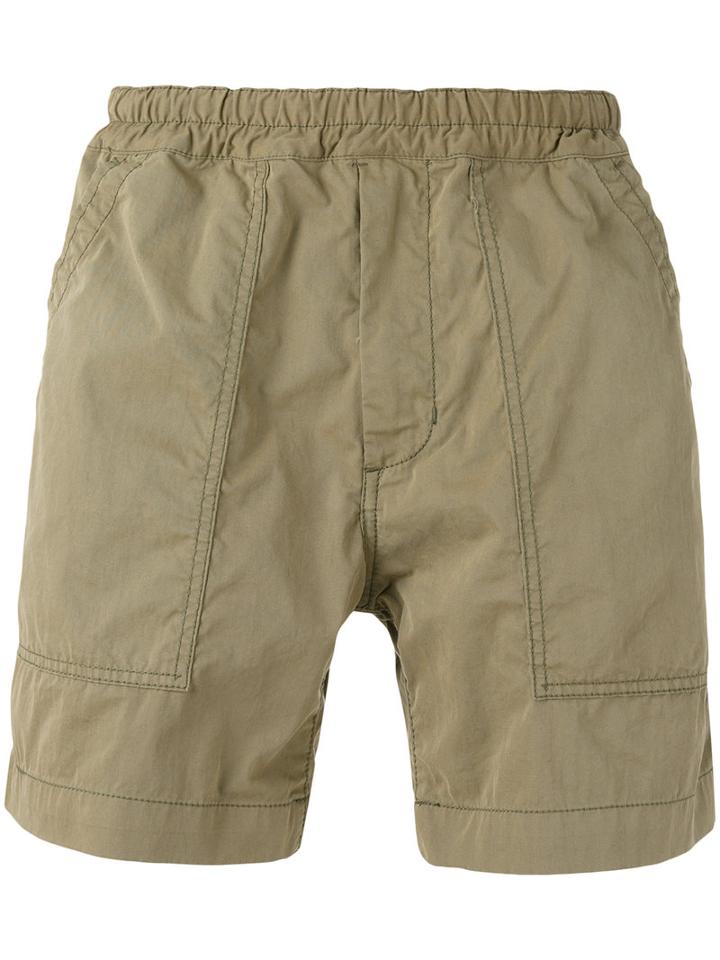 Ganryu Comme Des Garcons - Stretch Waist Shorts - Men - Cotton/nylon - S, Green, Cotton/nylon