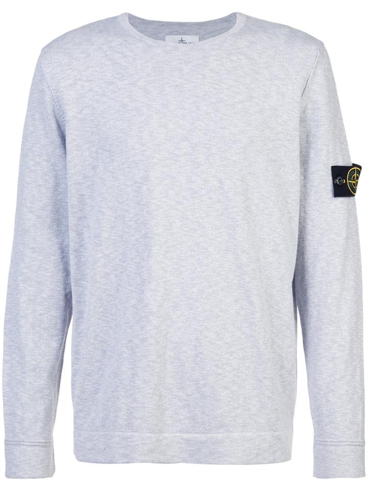 Stone Island Logo-patch Knitted Jumper - Pink & Purple