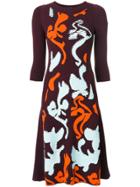 Versace Contrast Baroque Knit Dress - Pink & Purple