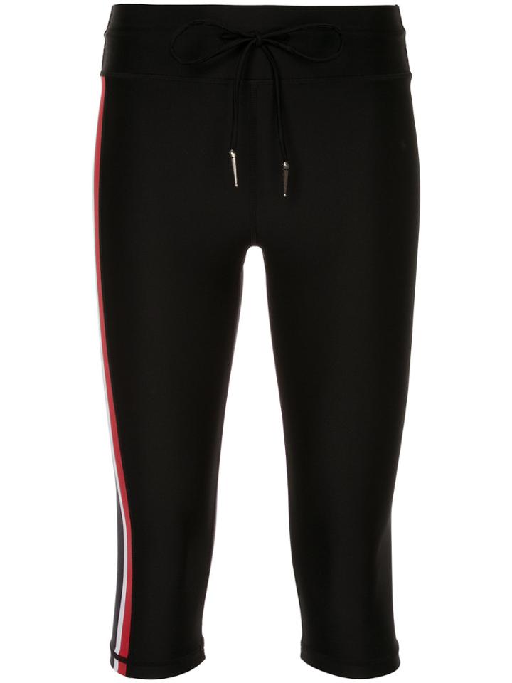 The Upside Stripe Detail Cropped Leggings - Black