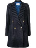 Forte Dei Marmi Couture Striped Double Breasted Coat - Blue