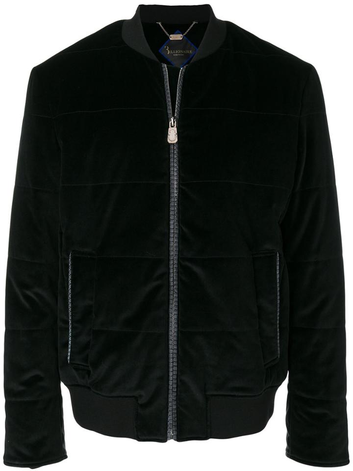 Billionaire Quilted Bomber Jacket - Black