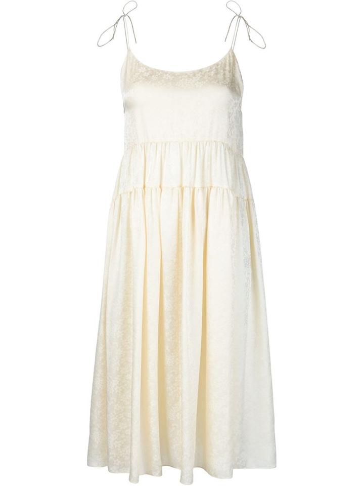 Saint Laurent Spaghetti Strap Dress, Women's, Size: 36, Yellow/orange, Silk