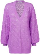 See By Chloé Oversized Patterned Knit Sweater - Purple