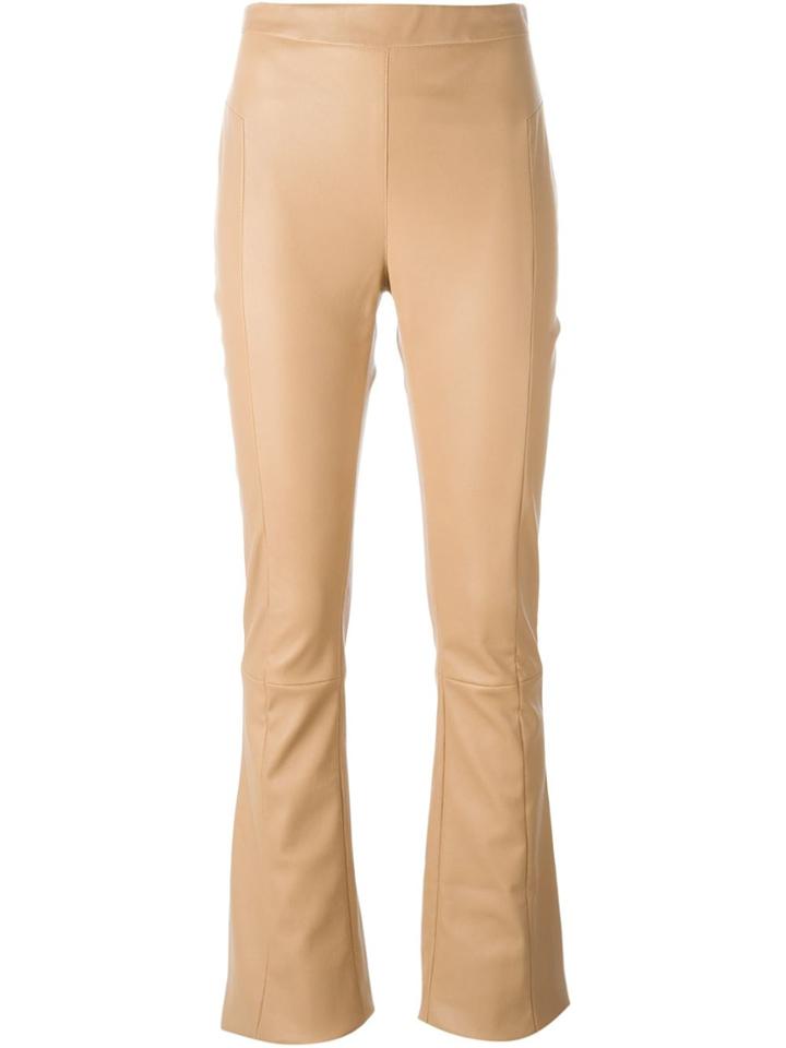 Drome Flared Leather Trousers - Nude & Neutrals