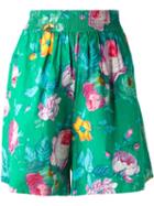 Kenzo Vintage Floral Print Shorts, Women's, Size: 38, Green
