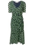 Dvf Diane Von Furstenberg Farrell Printed Dress - Green