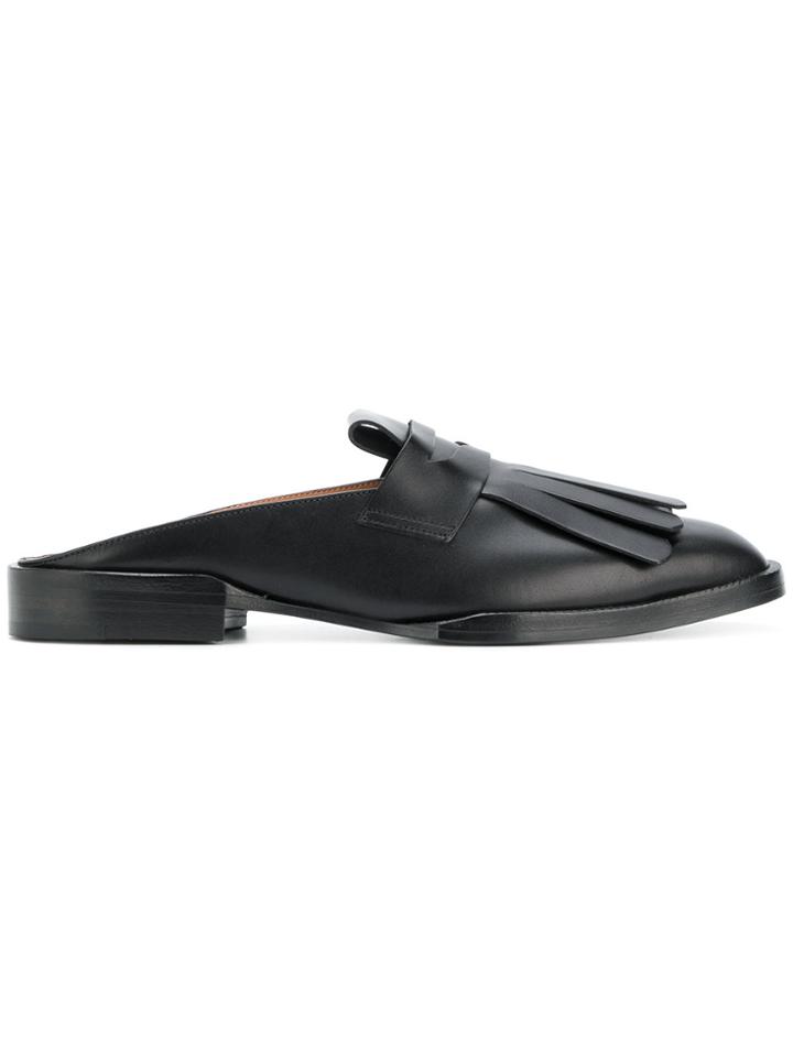 Robert Clergerie Yumi Backless Tassle Loafer - Black