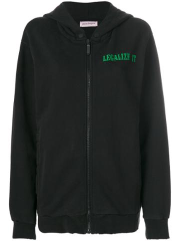 Palm Angels Legalize It Zip-up Hoodie - Black