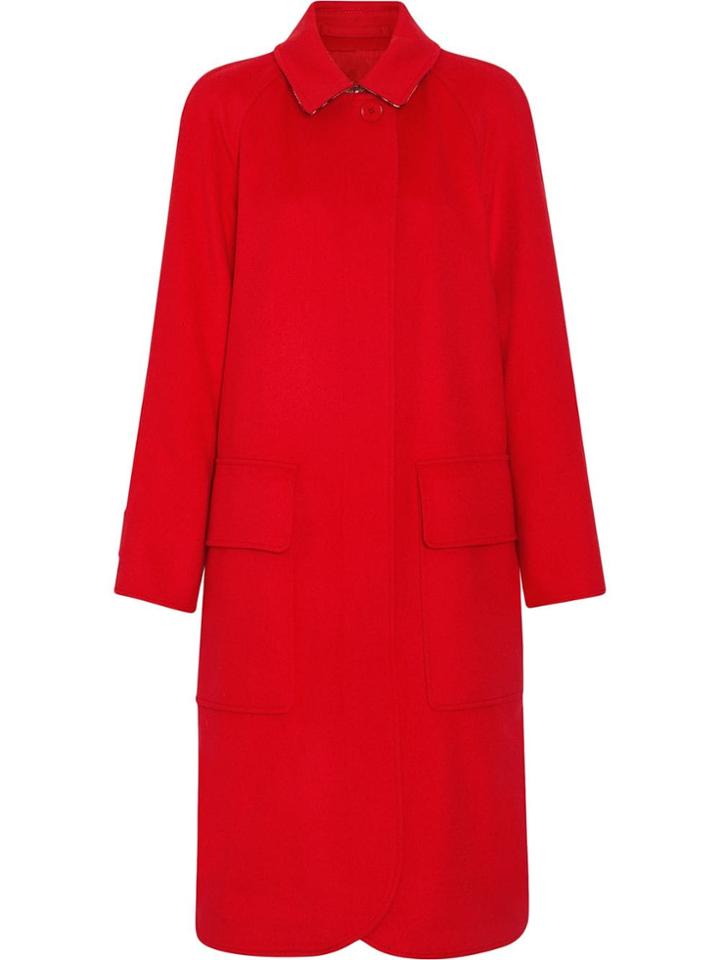 Burberry Cashmere Car Coat - Red