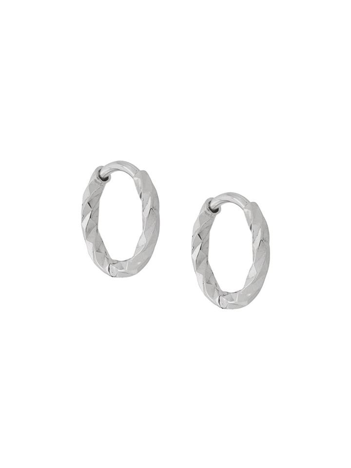 Maria Black 14kt White Gold Plated Rhodium Dc Huggies 7mm - Silver