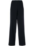 Chanel Vintage High Rise Wide-legged Trousers - Black