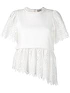 Sea - Asymmetric Lace Top - Women - Cotton - M, White, Cotton