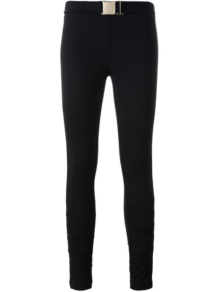Versace Jeans Cut-out Knee Skinny Trousers, Women's, Size: 42, Black, Cotton/spandex/elastane/modal/polyimide