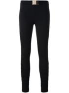 Versace Jeans Cut-out Knee Skinny Trousers, Women's, Size: 42, Black, Cotton/spandex/elastane/modal/polyimide