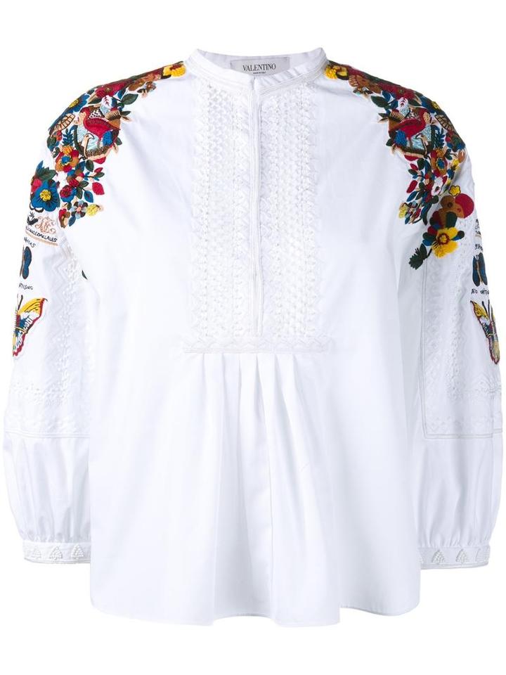 Valentino Embroidered Shirt, Women's, Size: 38, White, Cotton/polyester