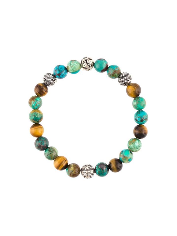 Nialaya Jewelry Beaded Bracelet, Men's, Size: Medium, Blue