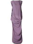 Rick Owens - Draped Maxi Dress - Women - Silk/acetate - 40, Pink/purple, Silk/acetate