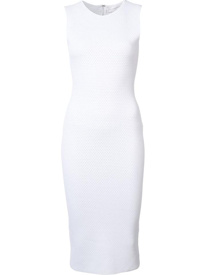 Victoria Beckham Fitted Dress, Women's, Size: 1, White, Viscose/polyester