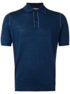 Cruciani - Classic Polo Shirt - Men - Silk/linen/flax - 56, Blue, Silk/linen/flax
