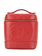 Chanel Vintage Cc Stitch Vanity Bag - Red