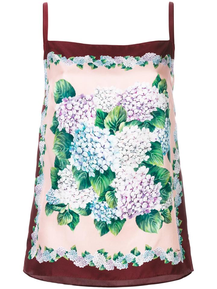 Dolce & Gabbana - Hydrangea Print Camisole Top - Women - Silk - 46, Pink/purple, Silk