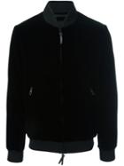 Giorgio Armani Zip Up Bomber Jacket, Men's, Size: 50, Black, Polyester/viscose/cupro/spandex/elastane